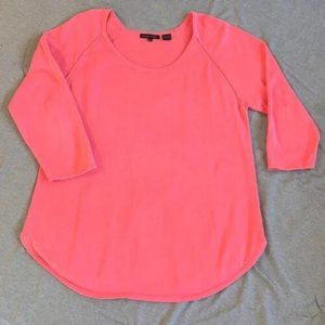 Jeanne Pierre Cotton Pullover Scoop Neck Sweater Shirt Top 3/4 Sleeve Tunic C58